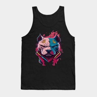 pitbull dog vintage style graphics designs Tank Top